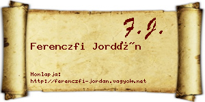 Ferenczfi Jordán névjegykártya